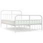 vidaXL Estructura cama metal cabecero y pie de cama blanco 140x190 cm vidaXL Estructura cama metal cabecero y pie de cama blanco 140x190 cm