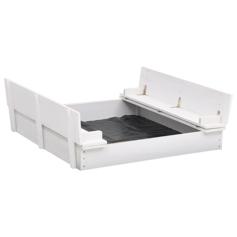 vidaXL Arenero infantil de madera de abeto blanco 95x90x15 cm vidaXL Arenero infantil de madera de abeto blanco 95x90x15 cm