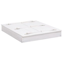 vidaXL Arenero infantil de madera de abeto blanco 95x90x15 cm