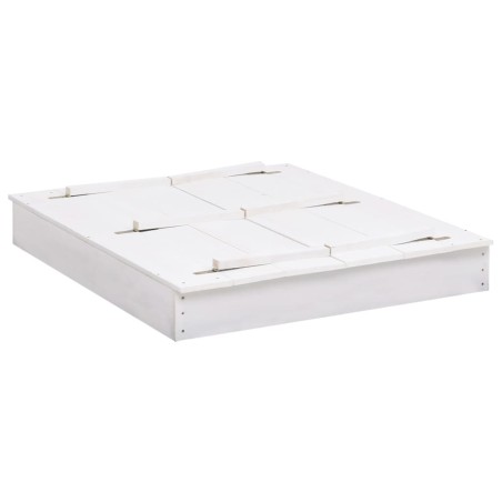 vidaXL Arenero infantil de madera de abeto blanco 95x90x15 cm