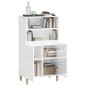 vidaXL Aparador alto madera contrachapada blanco brillo 60x36x110 cm vidaXL Aparador alto madera contrachapada blanco brillo 60x36x110 cm