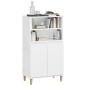 vidaXL Aparador alto madera contrachapada blanco brillo 60x36x110 cm vidaXL Aparador alto madera contrachapada blanco brillo 60x36x110 cm