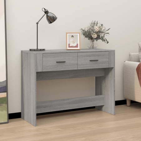 vidaXL Mesa consola madera contrachapada gris Sonoma 100x39x75 cm