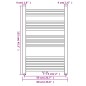 vidaXL Radiador toallero de baño recto 600 x 1160 mm