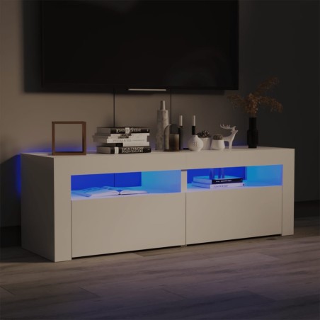 vidaXL Mueble de TV con luces LED blanco brillante 120x35x40 cm