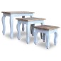vidaXL Set de 3 mesitas apilables de madera maciza reciclada vidaXL Set de 3 mesitas apilables de madera maciza reciclada