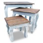 vidaXL Set de 3 mesitas apilables de madera maciza reciclada vidaXL Set de 3 mesitas apilables de madera maciza reciclada