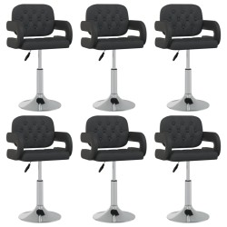vidaXL Sillas de comedor giratorias 6 unidades cuero sintético negro