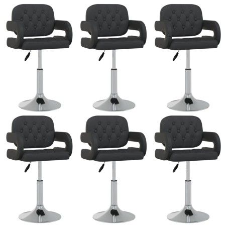 vidaXL Sillas de comedor giratorias 6 unidades cuero sintético negro