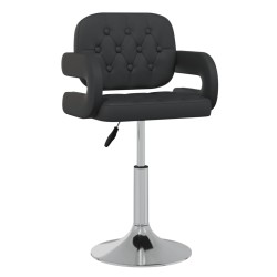vidaXL Sillas de comedor giratorias 6 unidades cuero sintético negro