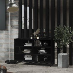 vidaXL Aparador de madera contrachapada negro 103,5x35x70 cm