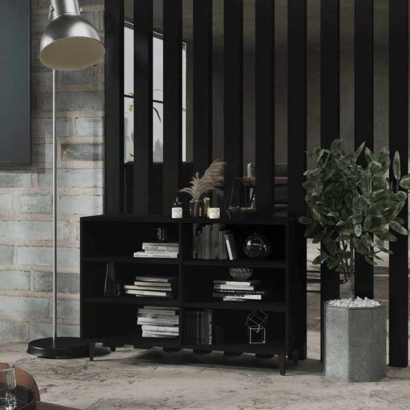 vidaXL Aparador de madera contrachapada negro 103,5x35x70 cm vidaXL Aparador de madera contrachapada negro 103,5x35x70 cm