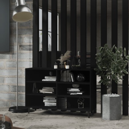 vidaXL Aparador de madera contrachapada negro 103,5x35x70 cm