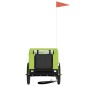 vidaXL Remolque de bicicleta mascotas hierro tela Oxford verde negro