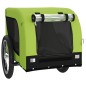 vidaXL Remolque de bicicleta mascotas hierro tela Oxford verde negro