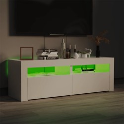 vidaXL Mueble de TV con luces LED blanco brillante 120x35x40 cm
