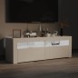 vidaXL Mueble de TV con luces LED blanco brillante 120x35x40 cm vidaXL Mueble de TV con luces LED blanco brillante 120x35x40 cm
