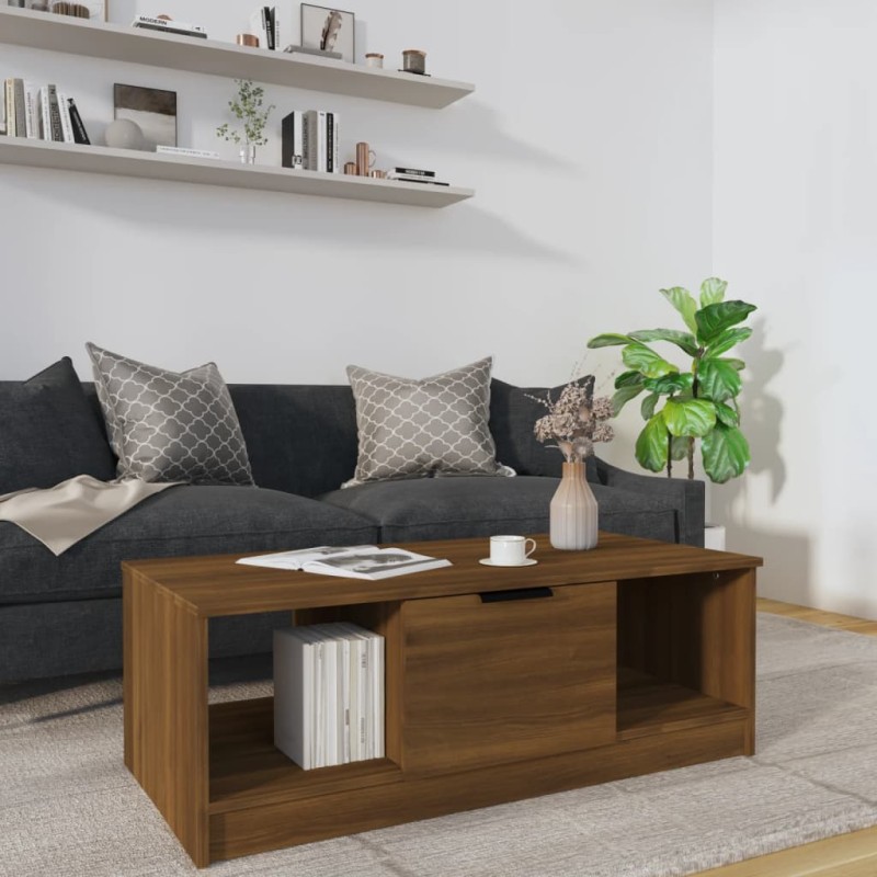 vidaXL Mesa de centro madera de ingeniería roble marrón 102x50x36 cm vidaXL Mesa de centro madera de ingeniería roble marrón 102x50x36 cm