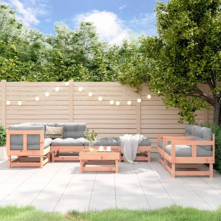vidaXL Juego de muebles de jardín 8 pzas madera maciza abeto Douglas