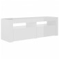 vidaXL Mueble de TV con luces LED blanco brillante 120x35x40 cm vidaXL Mueble de TV con luces LED blanco brillante 120x35x40 cm