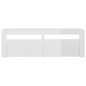 vidaXL Mueble de TV con luces LED blanco brillante 120x35x40 cm vidaXL Mueble de TV con luces LED blanco brillante 120x35x40 cm