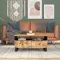 vidaXL Mesa de centro madera maciza mango y contrachapada 80x54x40 cm vidaXL Mesa de centro madera maciza mango y contrachapada 80x54x40 cm