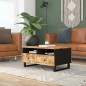 vidaXL Mesa de centro madera maciza mango y contrachapada 80x54x40 cm vidaXL Mesa de centro madera maciza mango y contrachapada 80x54x40 cm
