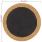 vidaXL Alfombra trenzada yute y algodón redonda negra y natural 90 cm vidaXL Alfombra trenzada yute y algodón redonda negra y natural 90 cm