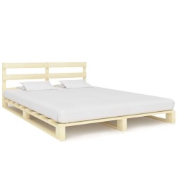 vidaXL Estructura de cama de palés madera maciza de pino 140x200 cm