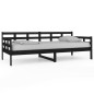 vidaXL Sofá cama madera maciza de pino negro 90x200 cm vidaXL Sofá cama madera maciza de pino negro 90x200 cm