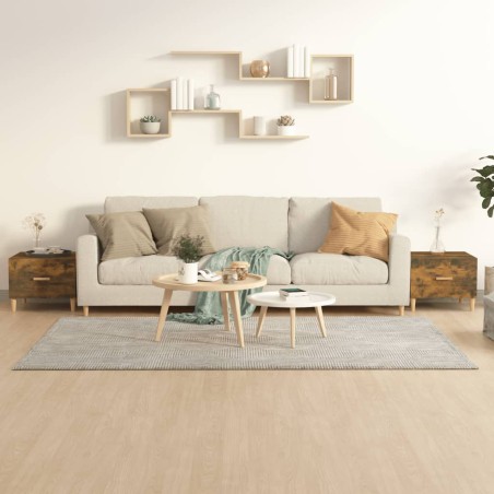 vidaXL Mesa de centro 2 uds madera ingeniería roble ahumado 50x50x40cm