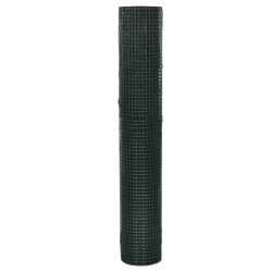 vidaXL Alambrada galvanizada con revestimiento de PVC verde 25x1 m