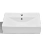 vidaXL Lavabo rectangular de cerámica hueco de grifo/desagüe blanco vidaXL Lavabo rectangular de cerámica hueco de grifo/desagüe blanco