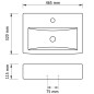 vidaXL Lavabo rectangular de cerámica hueco de grifo/desagüe blanco vidaXL Lavabo rectangular de cerámica hueco de grifo/desagüe blanco