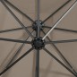 vidaXL Sombrilla voladiza con poste y luces LED gris taupé 250 cm vidaXL Sombrilla voladiza con poste y luces LED gris taupé 250 cm