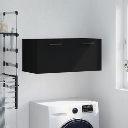 vidaXL Armario de pared madera de ingeniería negro 80x36,5x35 cm