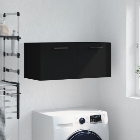 vidaXL Armario de pared madera de ingeniería negro 80x36,5x35 cm