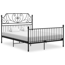 vidaXL Estructura de cama de metal negra 140x200 cm