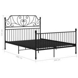 vidaXL Estructura de cama de metal negra 140x200 cm