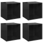 vidaXL Muebles TV 4 uds madera contrachapada negro brillo 37x35x37 cm vidaXL Muebles TV 4 uds madera contrachapada negro brillo 37x35x37 cm
