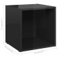 vidaXL Muebles TV 4 uds madera contrachapada negro brillo 37x35x37 cm vidaXL Muebles TV 4 uds madera contrachapada negro brillo 37x35x37 cm