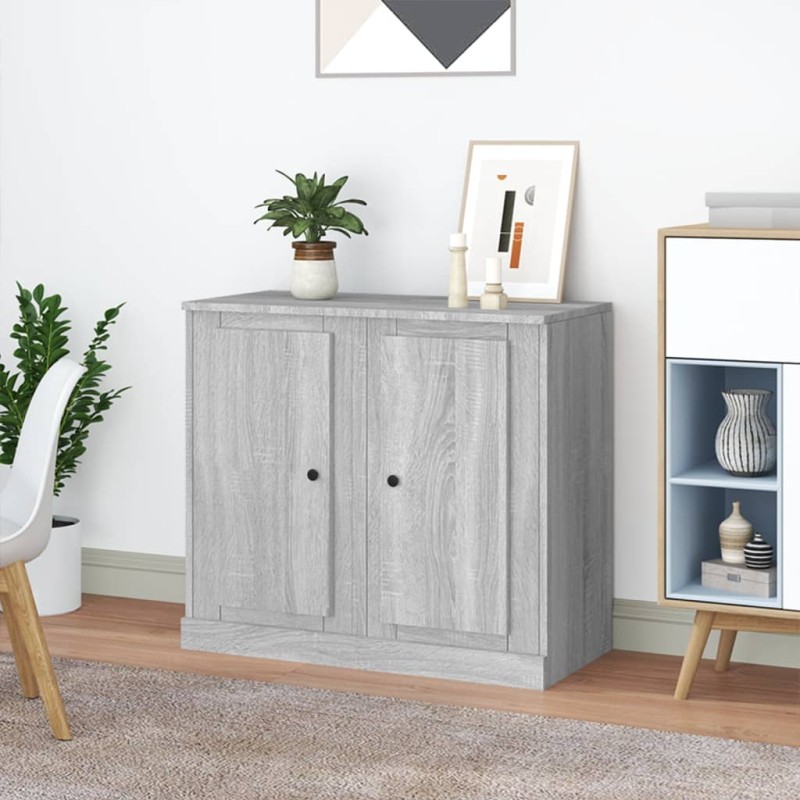 vidaXL Aparadores 2 uds madera contrachapada gris 37,5x35,5x67,5 cm vidaXL Aparadores 2 uds madera contrachapada gris 37,5x35,5x67,5 cm
