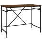 vidaXL Escritorio hierro madera contrachapada marrón roble 100x50x75cm vidaXL Escritorio hierro madera contrachapada marrón roble 100x50x75cm