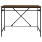 vidaXL Escritorio hierro madera contrachapada marrón roble 100x50x75cm vidaXL Escritorio hierro madera contrachapada marrón roble 100x50x75cm