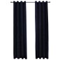 vidaXL Cortinas opacas con anillas 2 pzas terciopelo negro 140x175 cm vidaXL Cortinas opacas con anillas 2 pzas terciopelo negro 140x175 cm