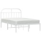vidaXL Estructura de cama de metal con cabecero blanca 120x190 cm vidaXL Estructura de cama de metal con cabecero blanca 120x190 cm