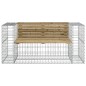 vidaXL Banco jardín con gaviones madera pino impregnada 143x71x65,5 cm