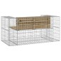 vidaXL Banco jardín con gaviones madera pino impregnada 143x71x65,5 cm