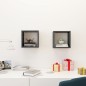vidaXL Estantes cubo de pared 2 unidades gris brillo 26x15x26 cm vidaXL Estantes cubo de pared 2 unidades gris brillo 26x15x26 cm