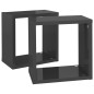 vidaXL Estantes cubo de pared 2 unidades gris brillo 26x15x26 cm vidaXL Estantes cubo de pared 2 unidades gris brillo 26x15x26 cm
